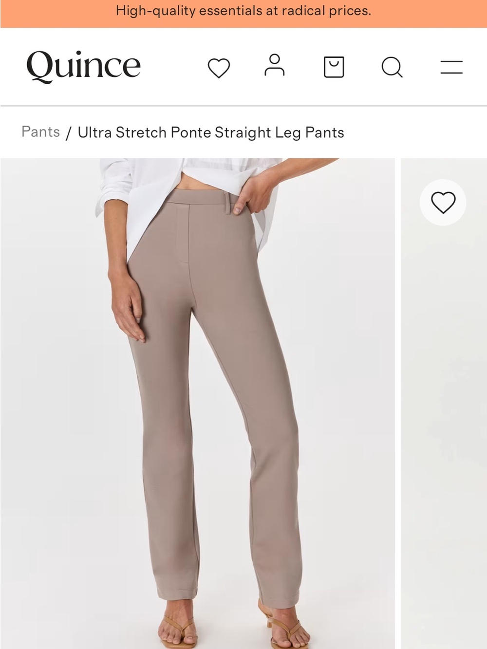 Ultra-Stretch Ponte Straight Leg Pants — Taupe - Capsule Wardrobe
